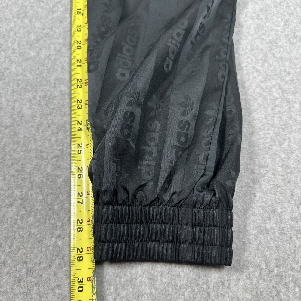 Adidas Track Jacket & Pants Men's Medium Black Logo‎ All Over Print Hooded Lined - Picture 15 of 16